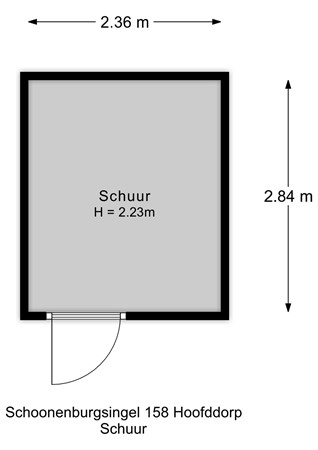 Plattegrond - Schoonenburgsingel 158, 2135 GE Hoofddorp - Schoonenburgsingel 158_Schuur.jpg